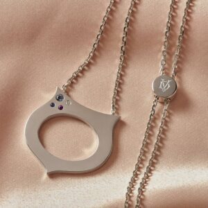 Long\Large Adjustable Necklace - 18K White Gold